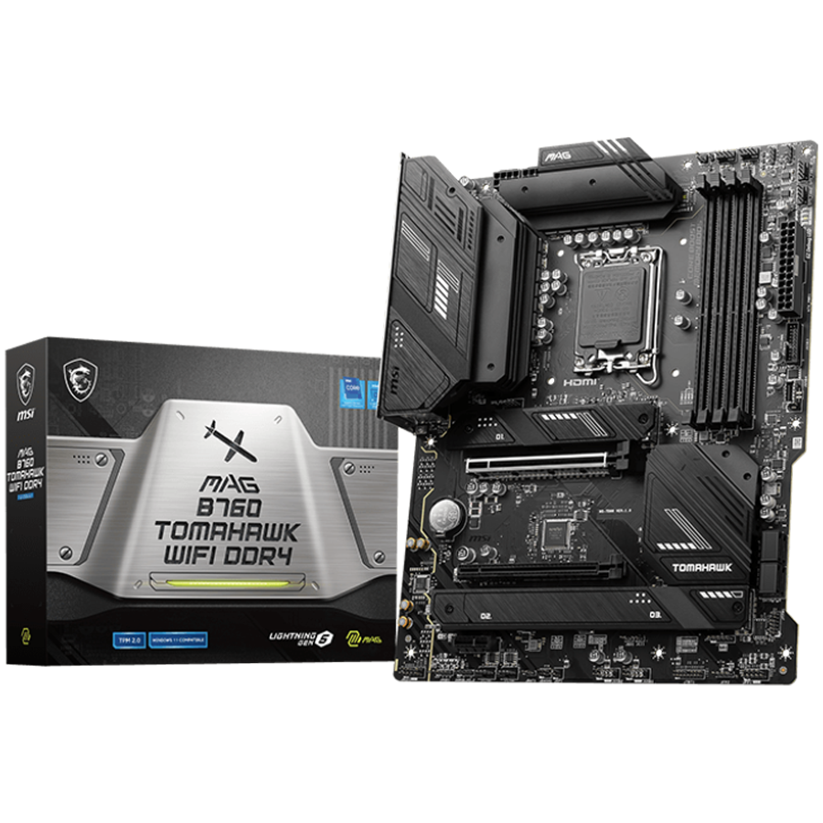 MSI MAG B760 Tomahawk WiFi Gaming Motherboard (Supports 12th/13th/14th Gen Intel Processors, LGA 1700, DDR5, PCIe 5.0, M.2, 2.5Gbps LAN, USB 3.2 Gen2, HDMI/DP, Wi-Fi 6E, Bluetooth 5.3, ATX)