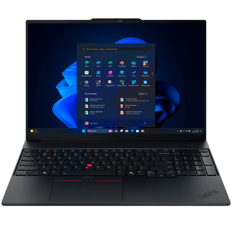 LENOVO ThinkPad E16 Gen 3, 16'' FHD IPS, Intel Core 7 255H, 16GB DDR5, 1TB SSD, 2xUSB-A, 2xUSB-C, HDMI, RJ-45, FHD Cam + Mic, WiFI 6E, BT5.3, FP, BH Kb, 64Wh, No OS, Black, 3Y